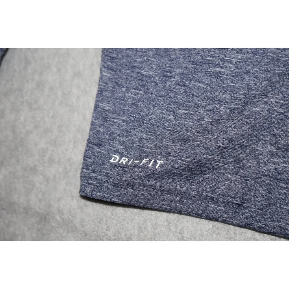 Nike Swim Rash Guard Mens Large Blue Long Sleeve Dri-FIT UPF 40+ Heathered